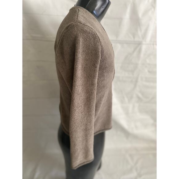 J. Jill Cardigan Sweater Women’s Small Full Zip Long Sleeve Moss Color Shacket - Picture 2 of 10